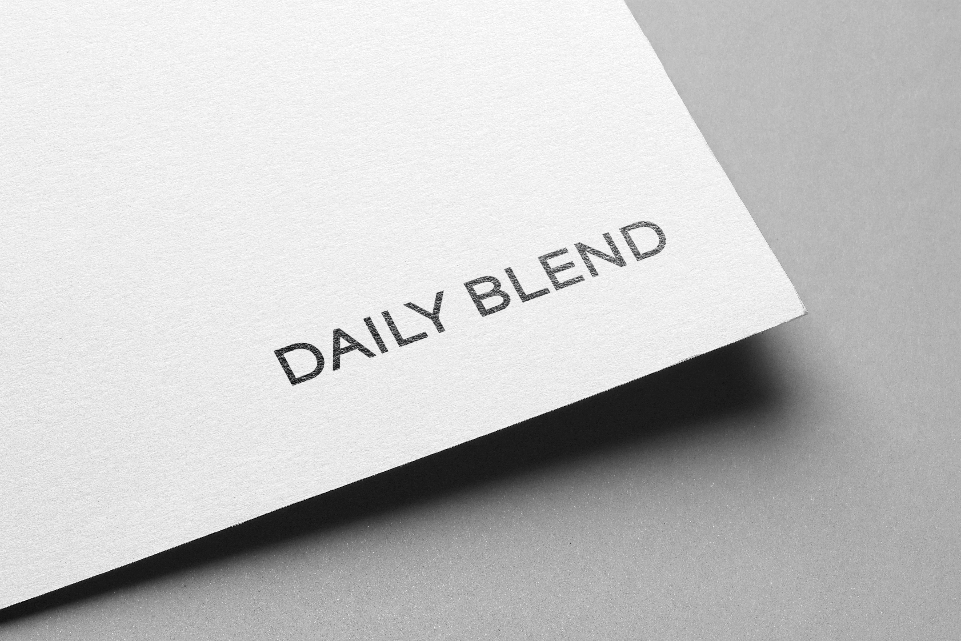 Daily Blend wordmark printed on textured paper